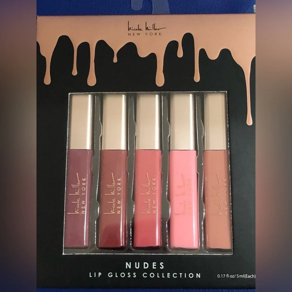 Nicole Miller New York 5piece‎ nudes lip gloss collection new